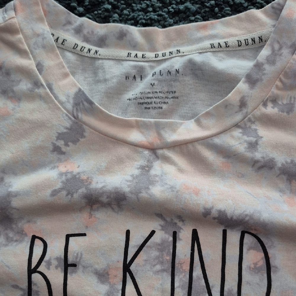 Rae Dunn Be Kind Tie-Dye Shirt -size M..euc - Picture 2 of 3